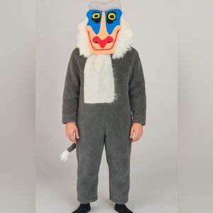 Lion King Rafiki Costume Adult S/M Gray Fur Cosplay Halloween Handmade Outfit